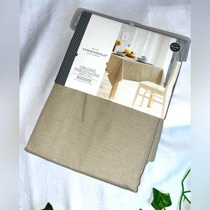 Threshold Oblong Tablecloth Tan Beige 52 by 70 inches NEW In packaging